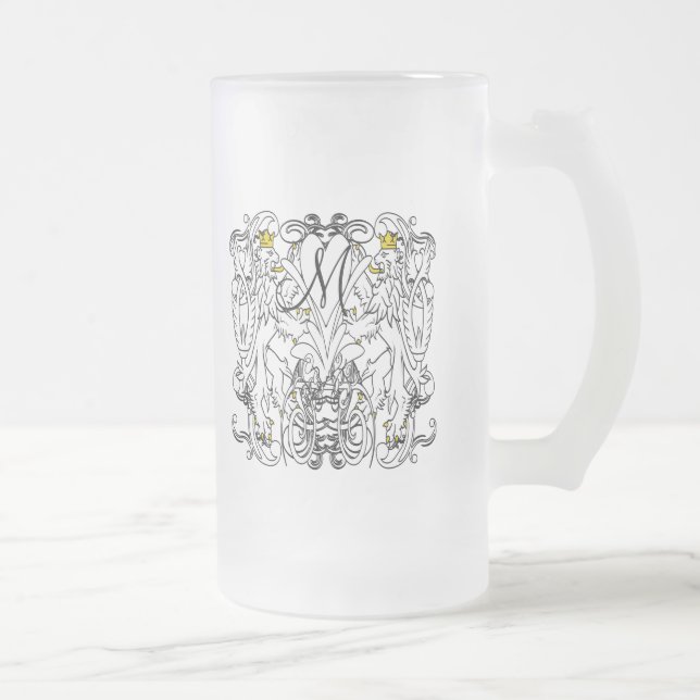 Caneca De Cerveja Vidro Jateado Casamento Renascentista Lion Rampant (Direita)