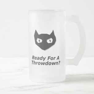 Caneca De Cerveja Vidro Jateado Cat Boo Pronta Para Um Lançamento