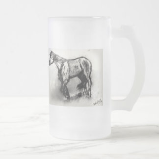 Caneca De Cerveja Vidro Jateado Cavalo de vagueamento