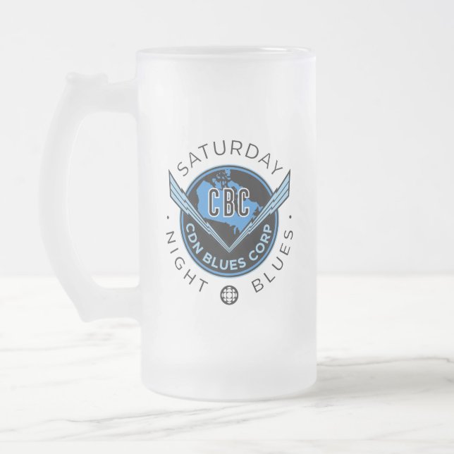 Caneca De Cerveja Vidro Jateado CBC Sábado à Noite Blues (Esquerda)