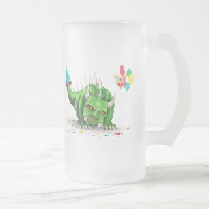 Caneca De Cerveja Vidro Jateado Celebração de Hodag com Fosco de bolinho