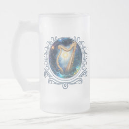 Caneca De Cerveja Vidro Jateado Celestial Harp of the Moonbound Skies. 