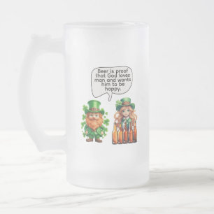 Caneca De Cerveja Vidro Jateado Cerveja é a prova de que Deus ama o homem