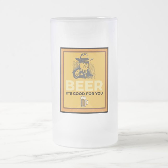 CANECA DE CERVEJA VIDRO JATEADO CERVEJA. É BOM PARA VOCÊ. (Centro)