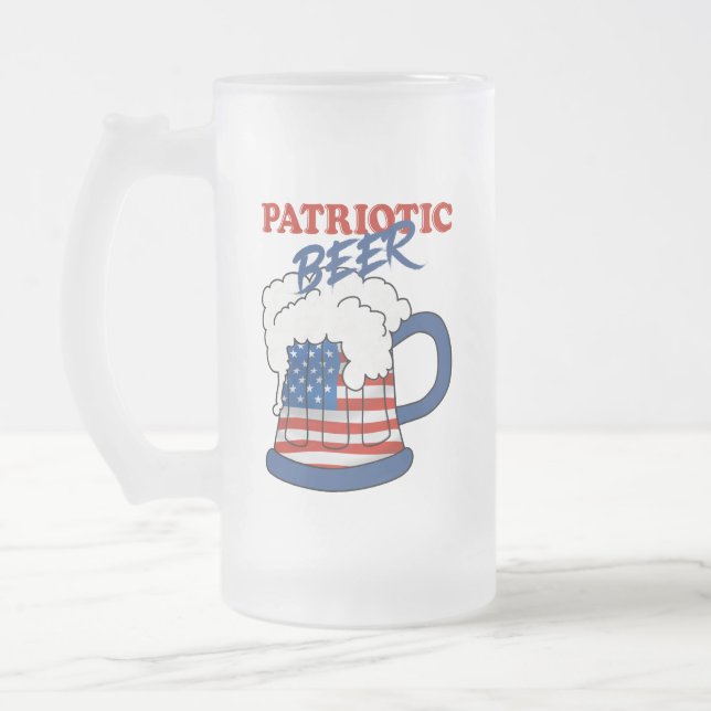 Caneca De Cerveja Vidro Jateado Cerveja Patriótica (Esquerda)