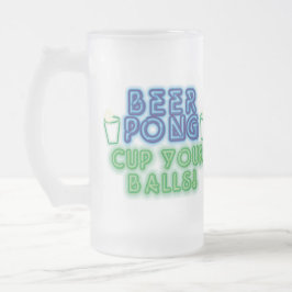 Caneca De Cerveja Vidro Jateado Cerveja Pong