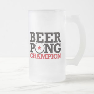 Caneca De Cerveja Vidro Jateado Cerveja Pong - campeão