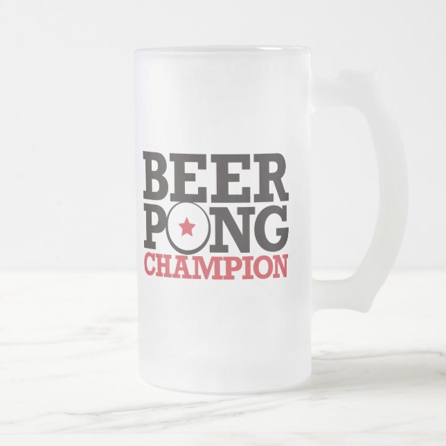 Caneca De Cerveja Vidro Jateado Cerveja Pong - campeão (Direita)
