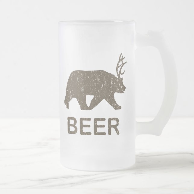 Caneca De Cerveja Vidro Jateado Cerveja Ursa (Direita)