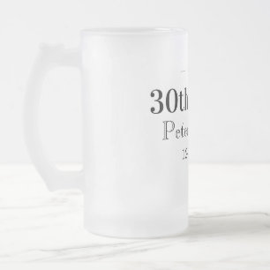 Caneca De Cerveja Vidro Jateado Cervejas para o 30º aniversário nome data homem el