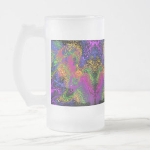 Caneca De Cerveja Vidro Jateado Céu Espacial Sob A Água