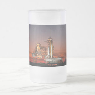 Caneca De Cerveja Vidro Jateado Céu Vermelho para o Lançamento do Ônibus Espacial 