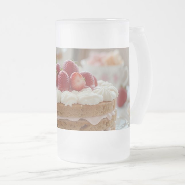 Caneca De Cerveja Vidro Jateado Chá Doce da Tarde (Frente Esquerda)