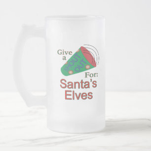 Caneca De Cerveja Vidro Jateado Chamado para os Elfos do Papai Noel