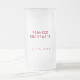 Caneca De Cerveja Vidro Jateado Champagne Rosada Personalizada Caipira