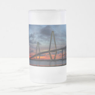 Caneca De Cerveja Vidro Jateado Charleston Fire Like Sunset
