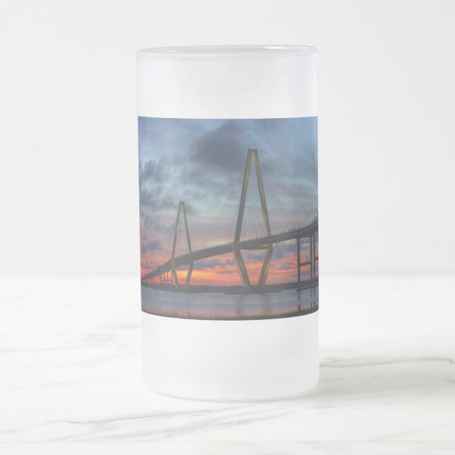 Caneca De Cerveja Vidro Jateado Charleston Fire Like Sunset (Centro)