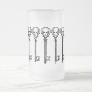 Caneca De Cerveja Vidro Jateado Chave de esqueleto de Steampunk do vintage