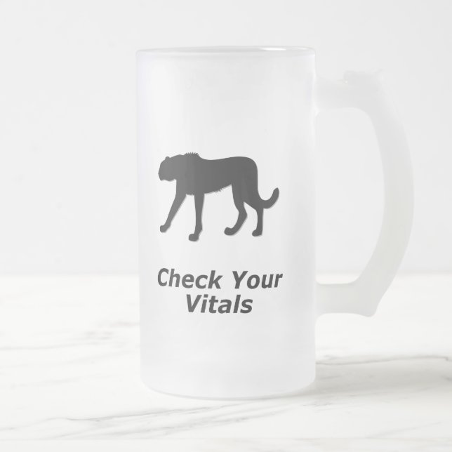 Caneca De Cerveja Vidro Jateado Cheetah Cheetah Cheque seus hospitais (Direita)