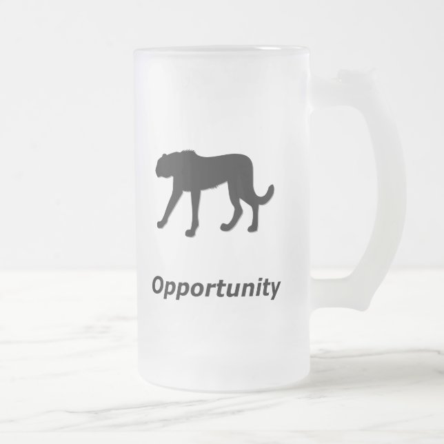 Caneca De Cerveja Vidro Jateado Cheetah Opportunity (Direita)