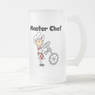 Caneca De Cerveja Vidro Jateado Chef Mestre - Feminino