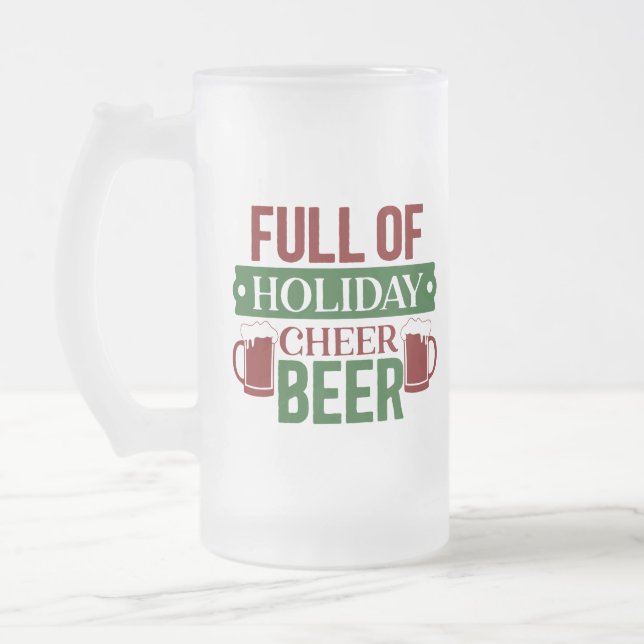 Caneca De Cerveja Vidro Jateado Cheio De Cerveja De Férias (Esquerda)