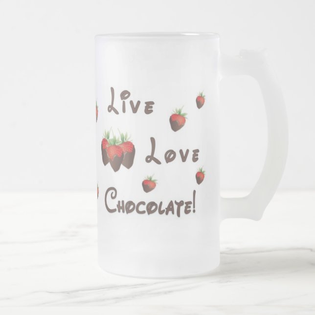 Caneca De Cerveja Vidro Jateado Chocolate vivo do amor (Direita)