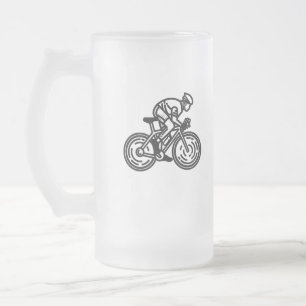 Caneca De Cerveja Vidro Jateado ciclista de velocidade