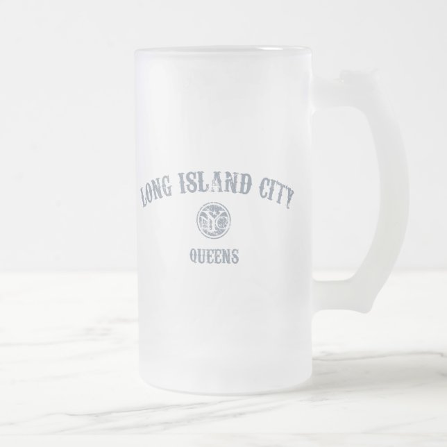 Caneca De Cerveja Vidro Jateado Cidade de Long Island (Direita)