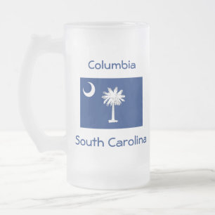 Caneca De Cerveja Vidro Jateado Cidade Mug do Mapa da Carolina do Sul