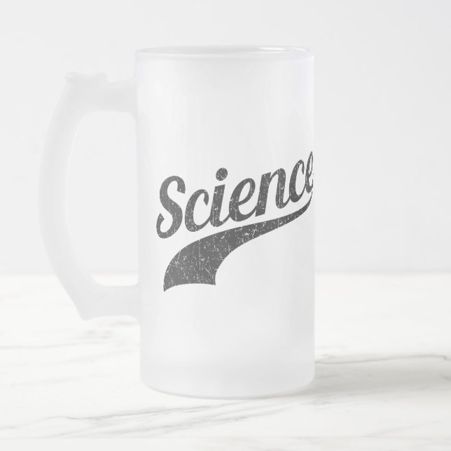 Caneca De Cerveja Vidro Jateado Ciência - Verdadeira Crença (Esquerda)