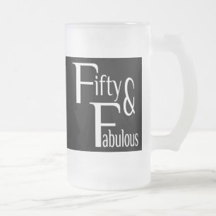Caneca De Cerveja Vidro Jateado Cinquenta e fabuloso
