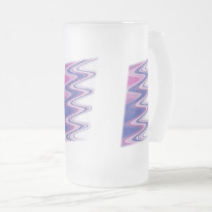 Caneca De Cerveja Vidro Jateado Cinza azul da Fuchsia