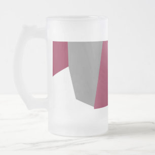 Caneca De Cerveja Vidro Jateado Cinza rosa e branco