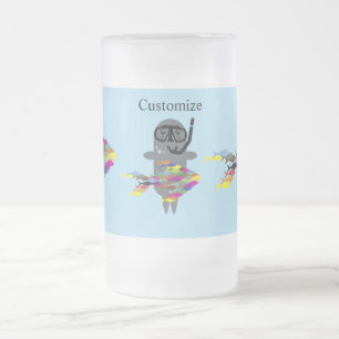Caneca De Cerveja Vidro Jateado Cinza Seal Thunder_Cove 