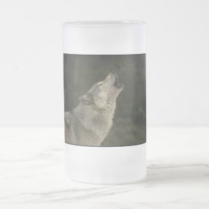 Caneca De Cerveja Vidro Jateado Cinza Wolf