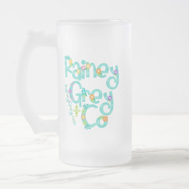 Caneca De Cerveja Vidro Jateado CINZAS RAINEY + CO [logótipo 6] (Esquerda)