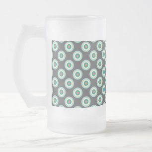 Caneca De Cerveja Vidro Jateado Círculos cinzentos da combinação por Shirley