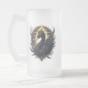 Caneca De Cerveja Vidro Jateado Cisne de Obsidiana da Graça Silenciosa – Fantasia