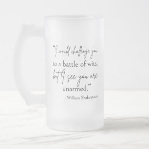 Caneca De Cerveja Vidro Jateado Citação De Shakespeare - Batalha De Wits II
