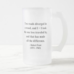 Caneca De Cerveja Vidro Jateado Citações 1a de Robert Frost