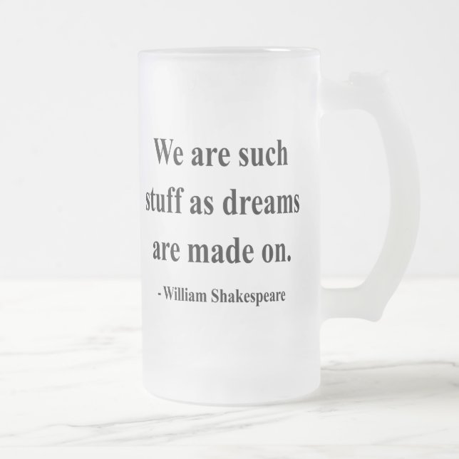 Caneca De Cerveja Vidro Jateado Citações 2a de Shakespeare (Direita)