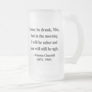 Caneca De Cerveja Vidro Jateado Citações 2a de Winston Churchill