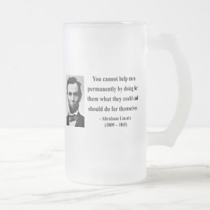Caneca De Cerveja Vidro Jateado Citações 4b de Abraham Lincoln