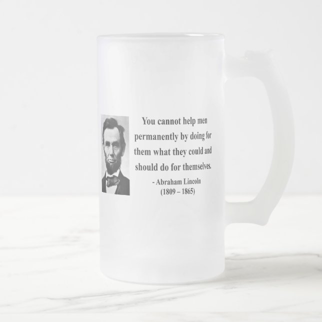 Caneca De Cerveja Vidro Jateado Citações 4b de Abraham Lincoln (Direita)
