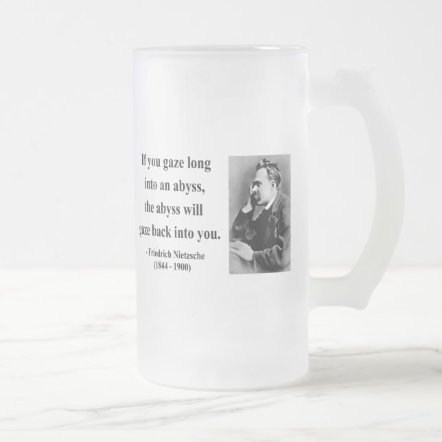 Caneca De Cerveja Vidro Jateado Citações 4b de Nietzsche (Direita)
