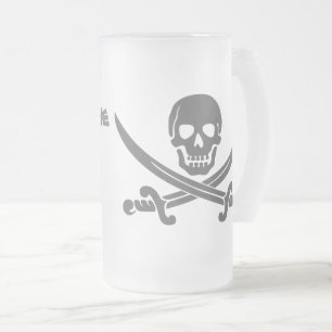 Caneca De Cerveja Vidro Jateado Citações do pirata - por que o RUM é ido?