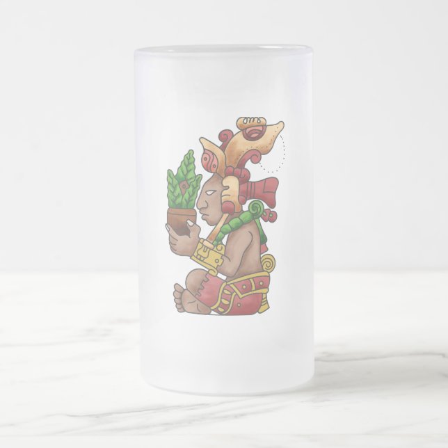 Caneca De Cerveja Vidro Jateado civilização maia (Centro)