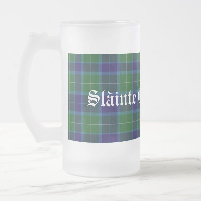 Caneca De Cerveja Vidro Jateado Clã Clã Wallace Xadrez Tartan (Esquerda)
