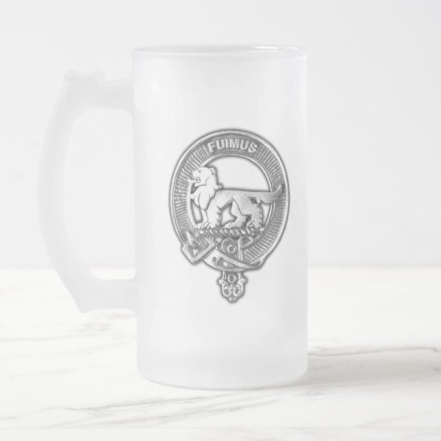 Caneca De Cerveja Vidro Jateado Clan Bruce Crest (Esquerda)